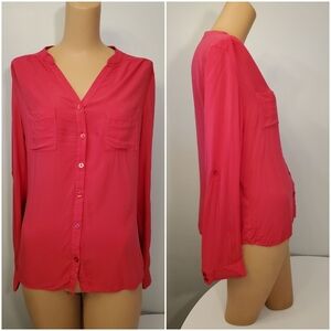 Atmosphere Red Button Up Blouse